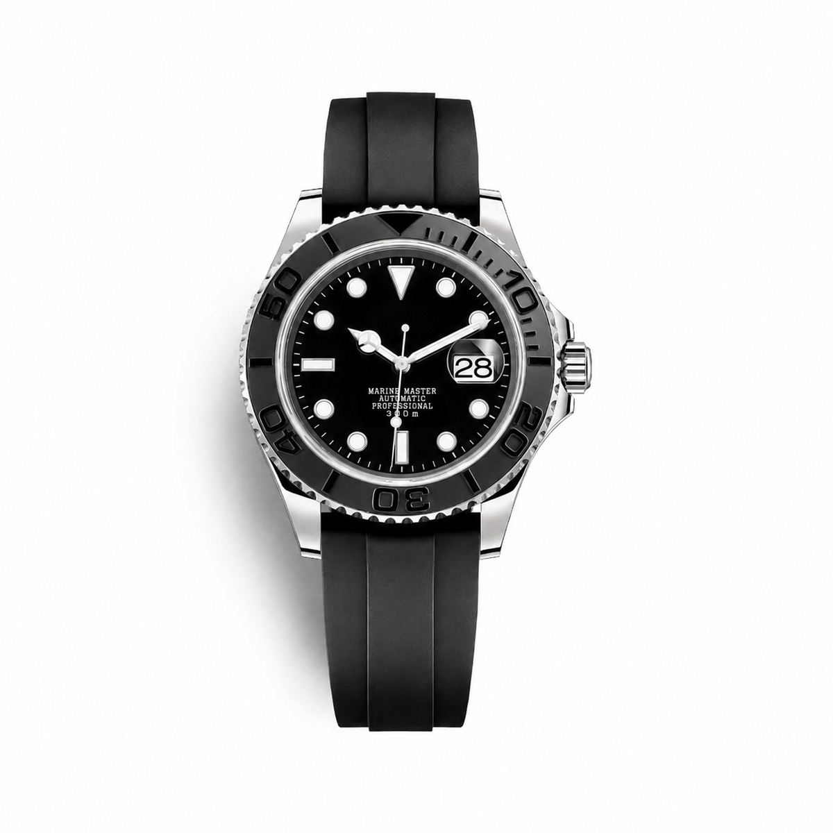 Montre Nautique Argent Bracelet Caoutchouc