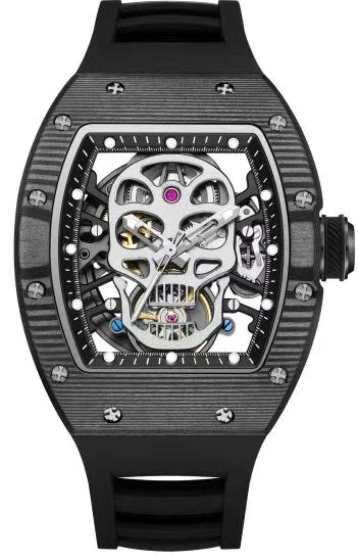 Montre Design Noir Tête de Mort