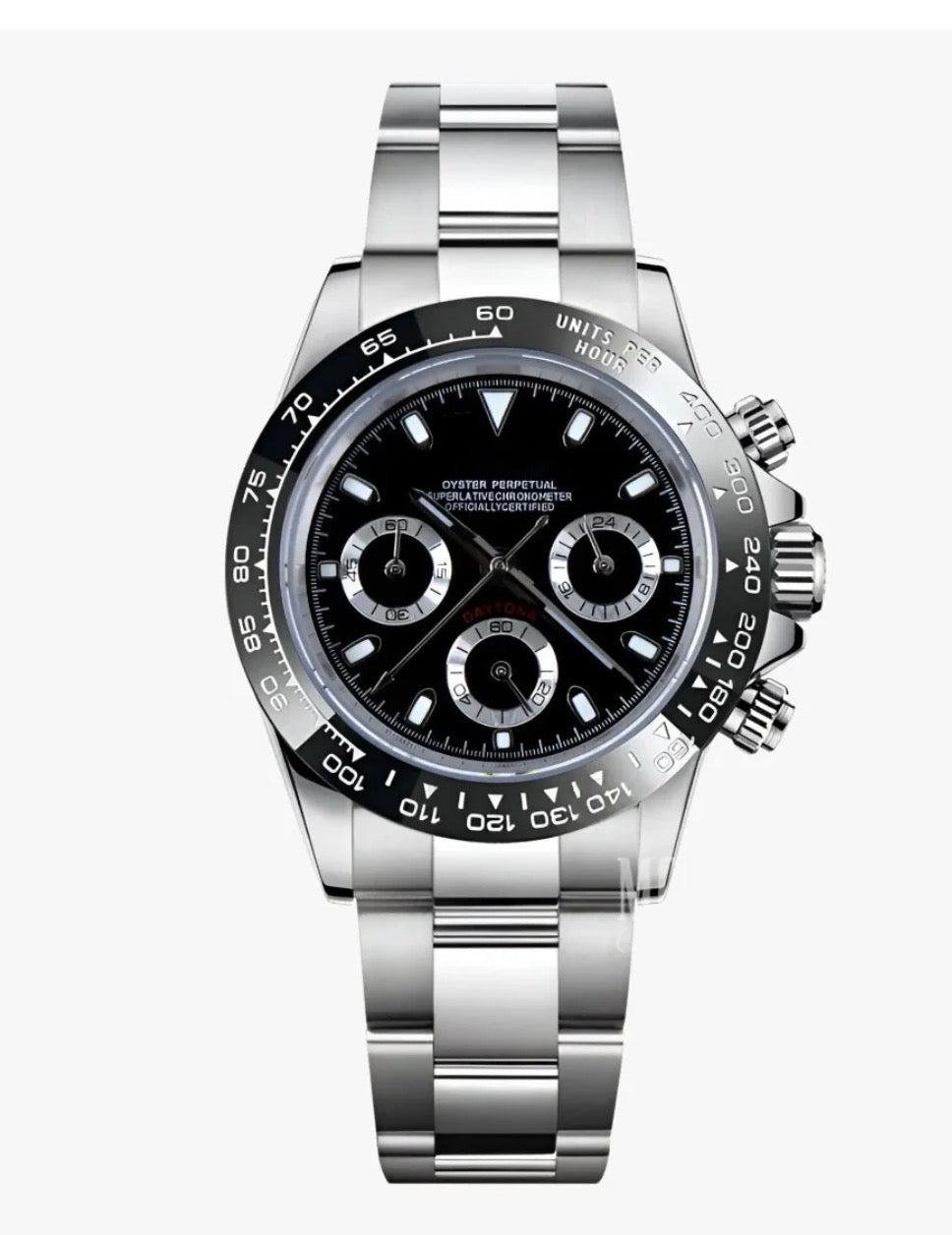 Montre Chronographe Noir Cadran