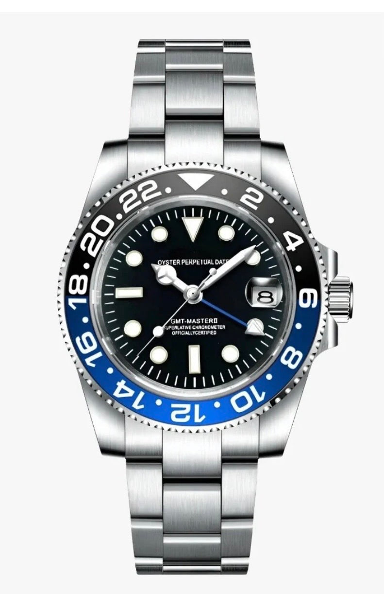 Montre GMT Lunette Bleu-Noir