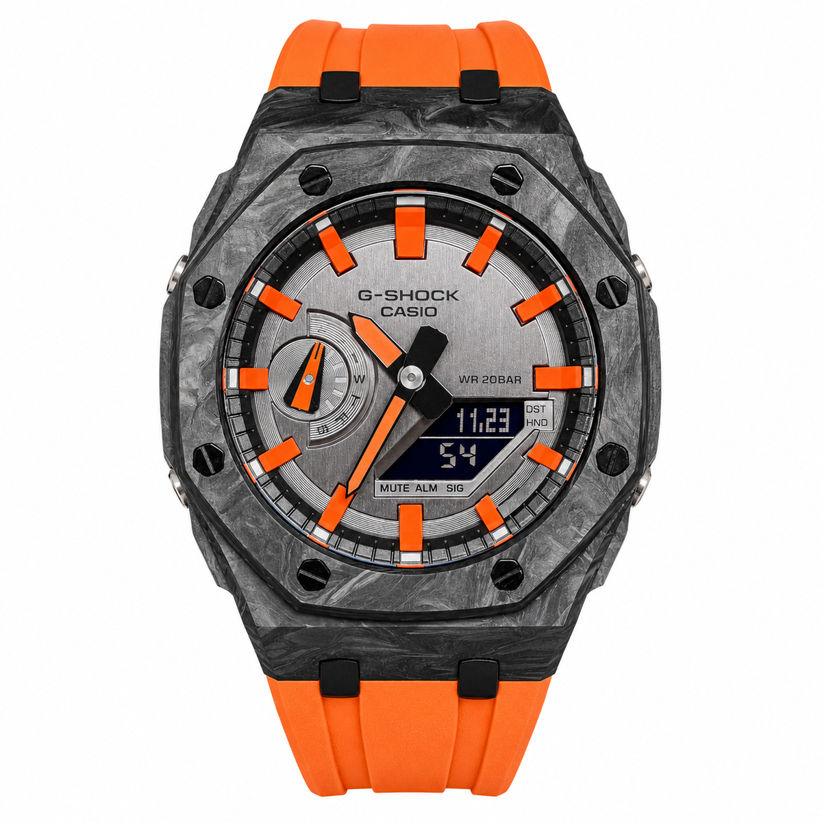 Montre Sport Robuste Orange Lave