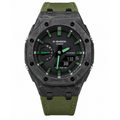 Montre Sport Robuste Vert Carbone