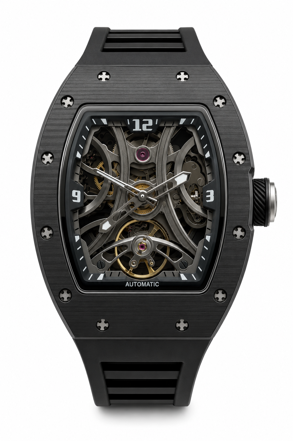 Montre Design Noir Squelette