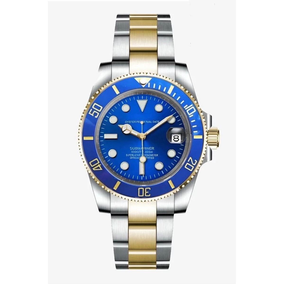 Montre Plongée Bicolore Bleu