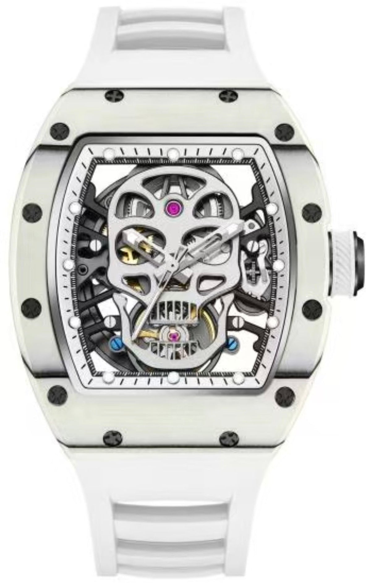 Montre Design Blanc Tête de Mort