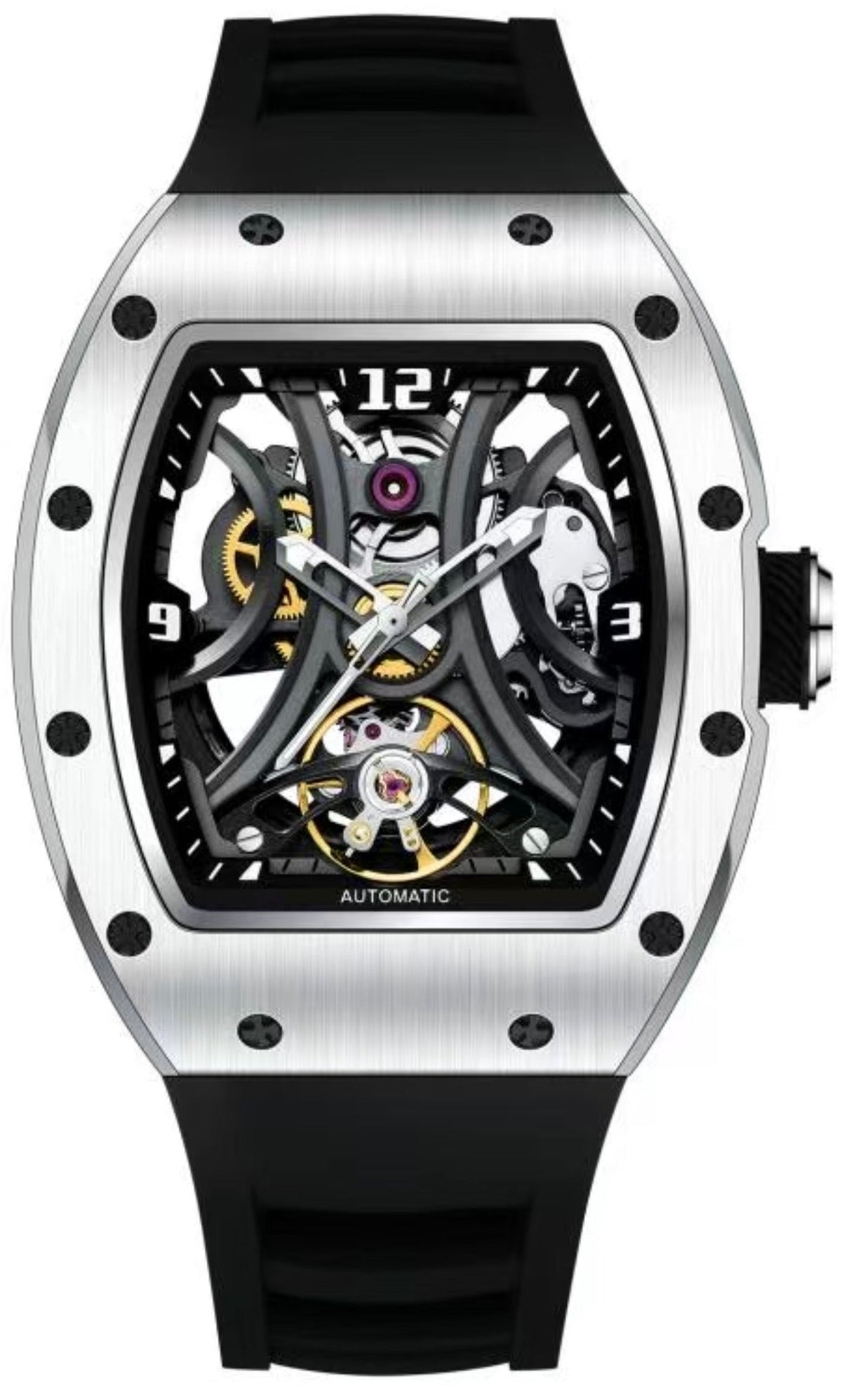 Montre Design Squelette Blanc