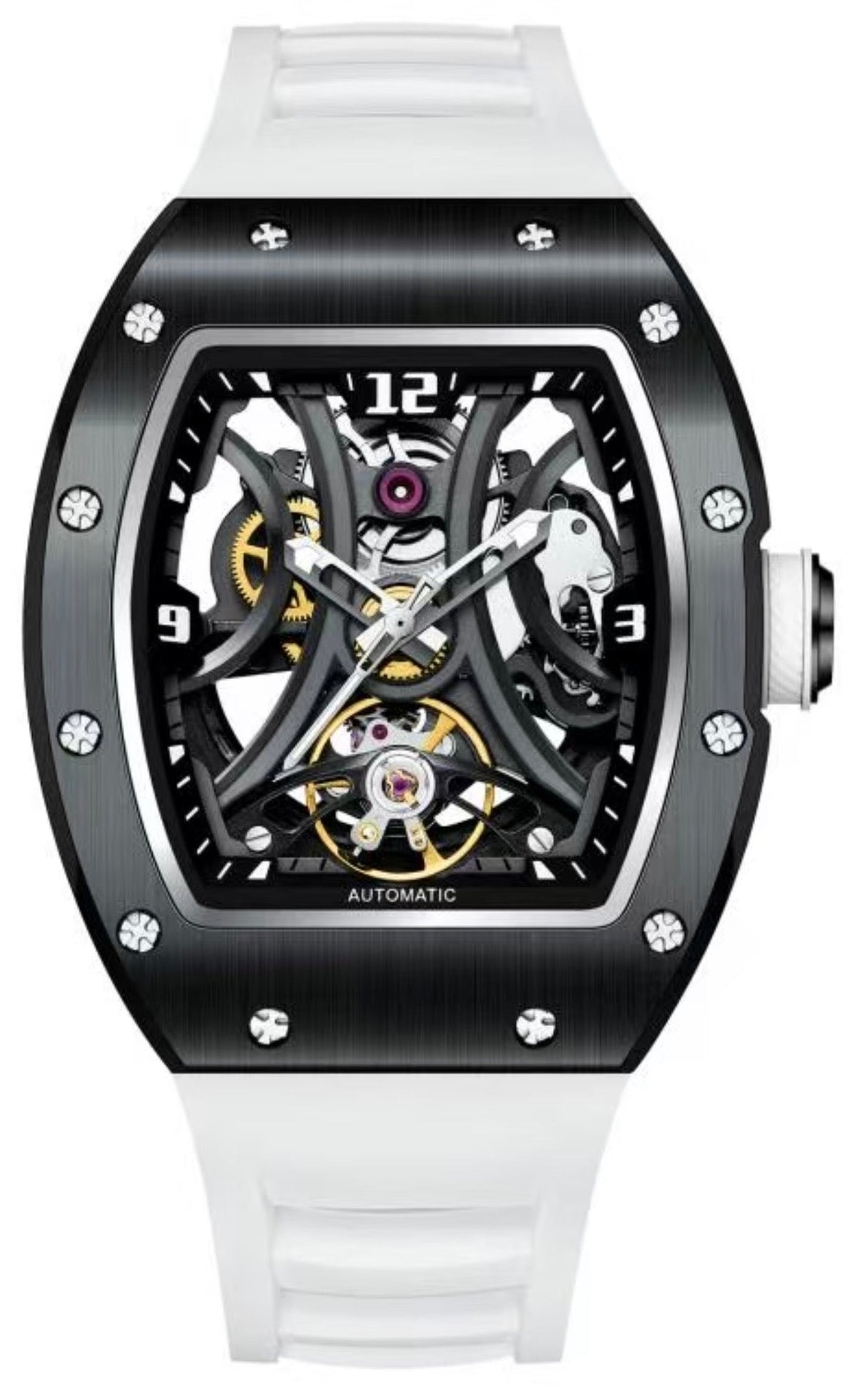 Montre Design Squelette Blanc Bracelet