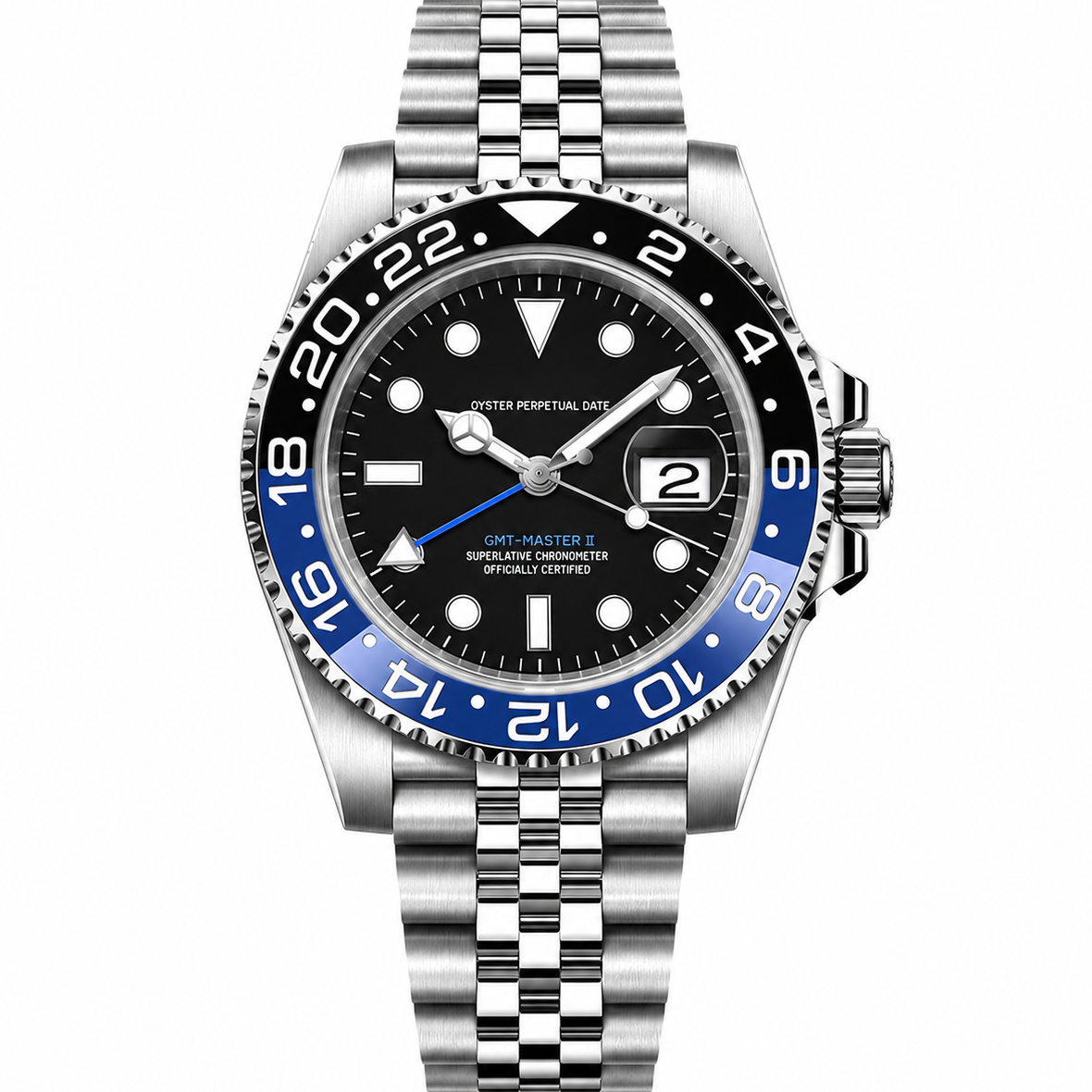 Montre GMT Lunette Bleu-Violet