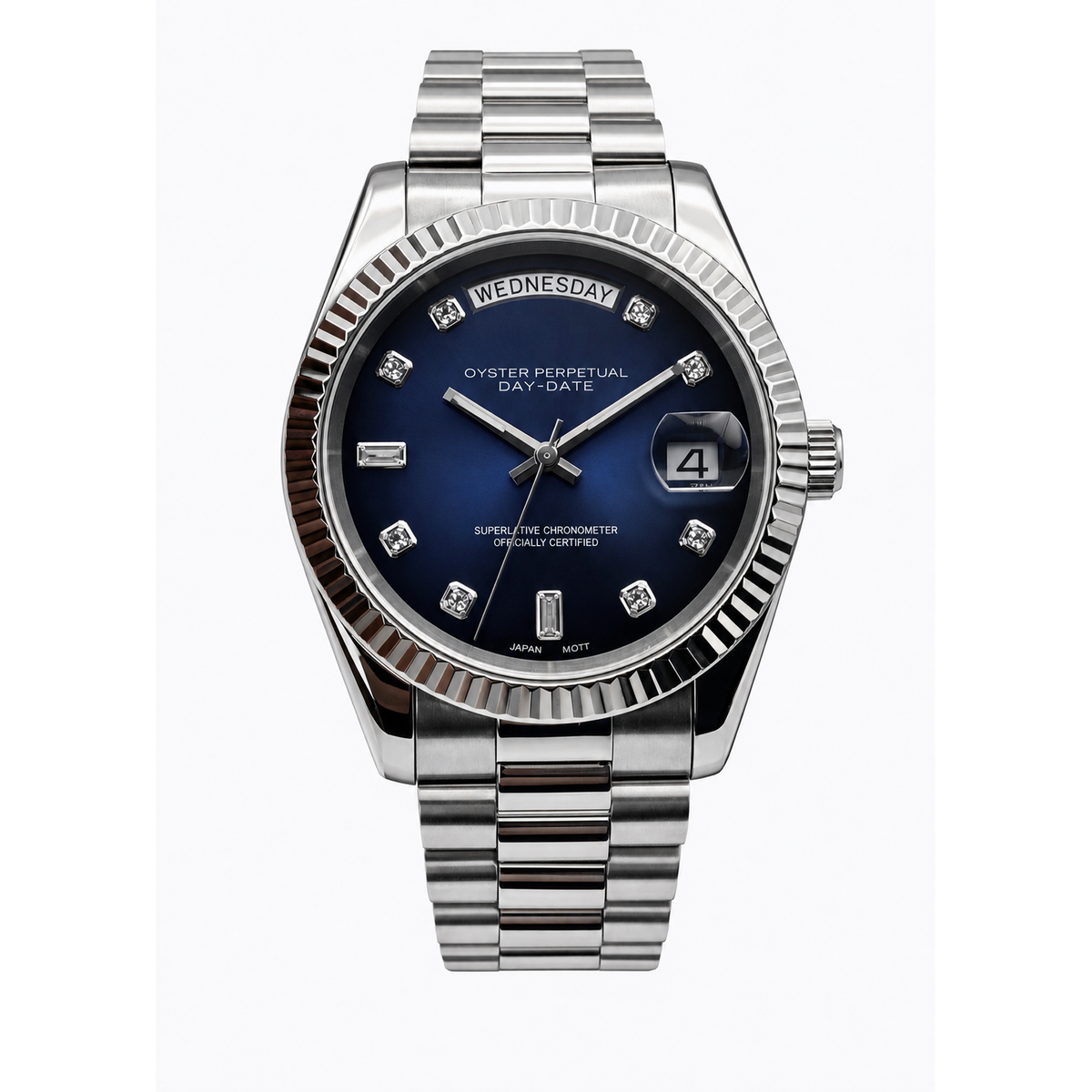 Montre Prestige Bleu Nuit Diamants Diamants Baguette