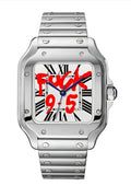 Montre Carrée Rouge Édition Slogan