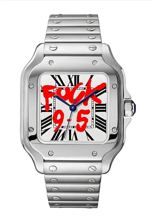 Montre Carrée Rouge Édition Slogan