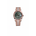 Montre Classique Rose & Vert Olive Chiffres Arabes