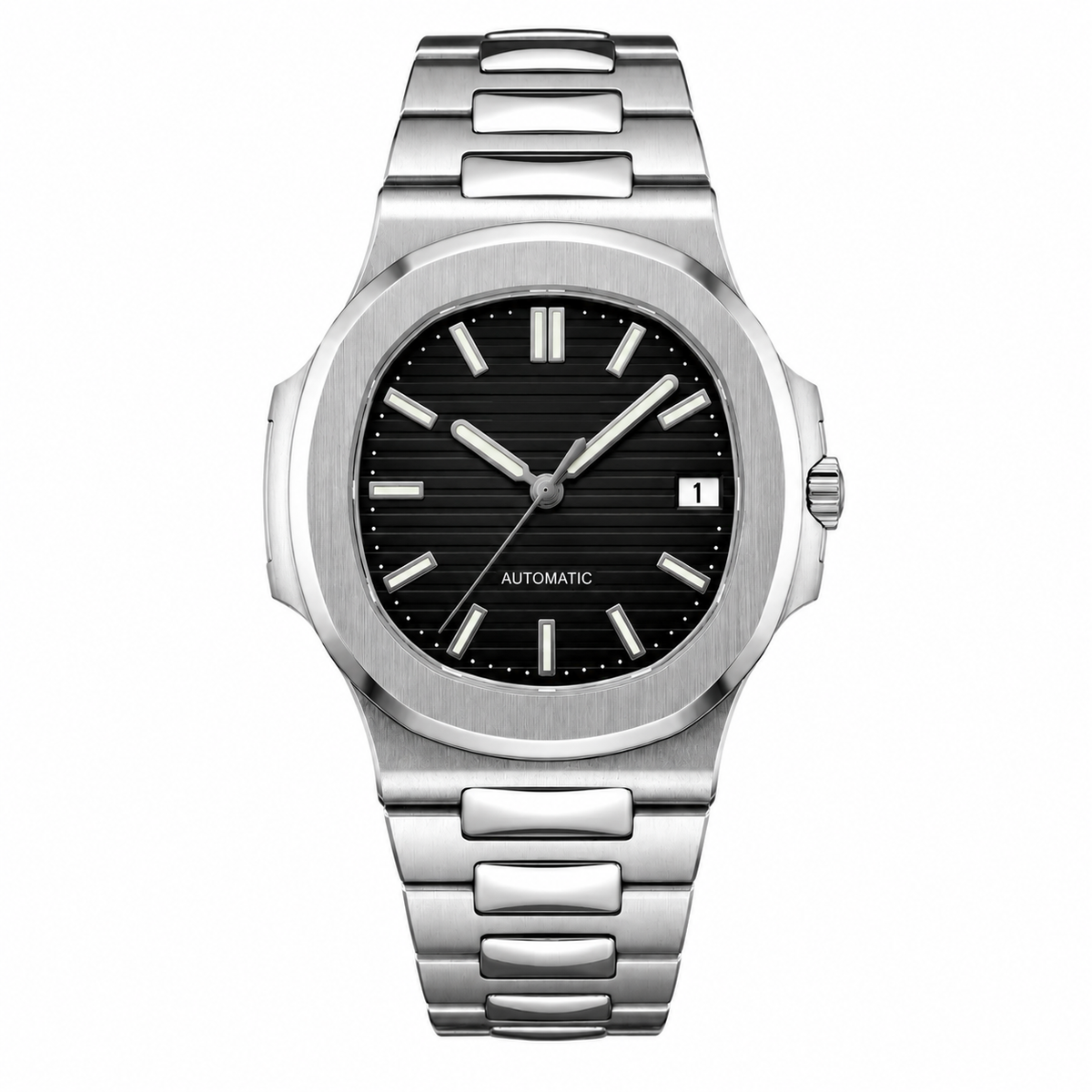 Montre Sport Chic Noir & Argent – Modèle 2