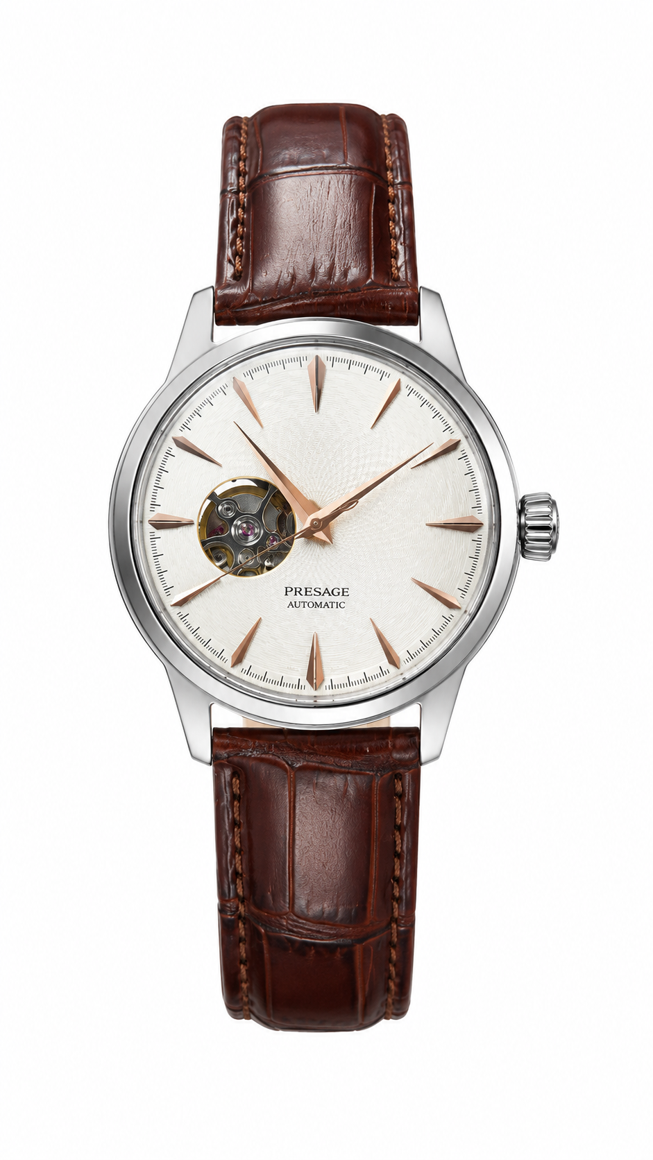 Montre Habillée Marron Cuir