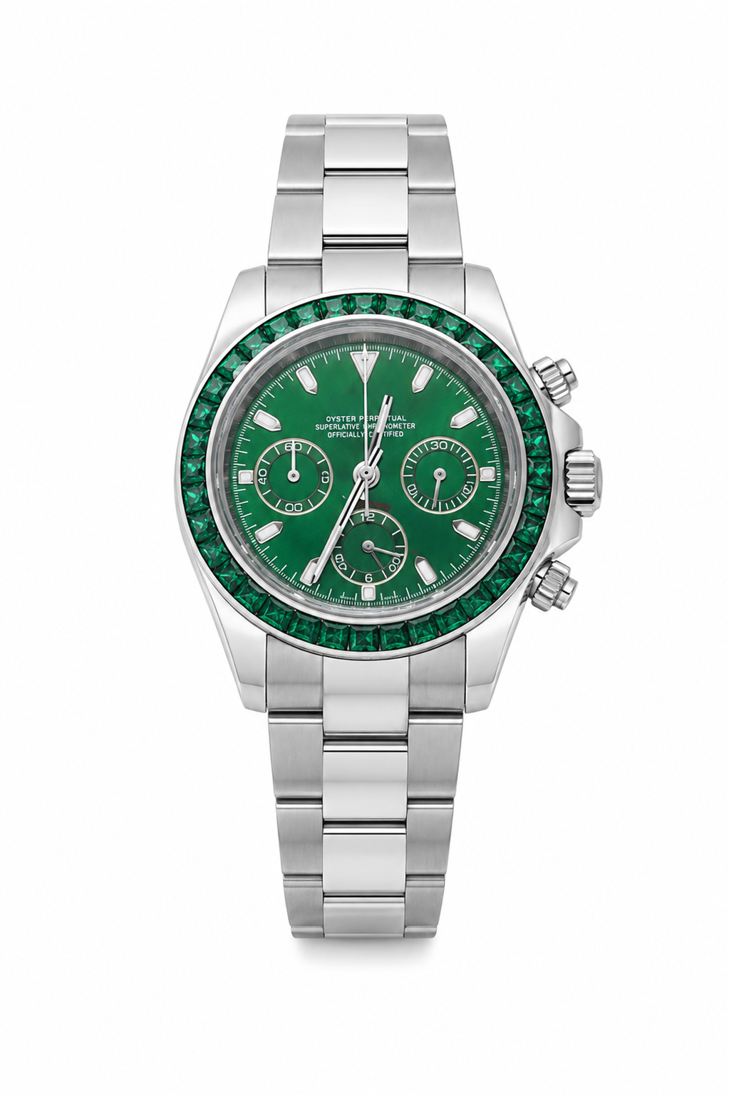 Montre Chronographe Vert Émeraudes – Modèle 2